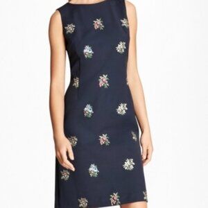 Brooks Brothers Navy Floral Midi Dress